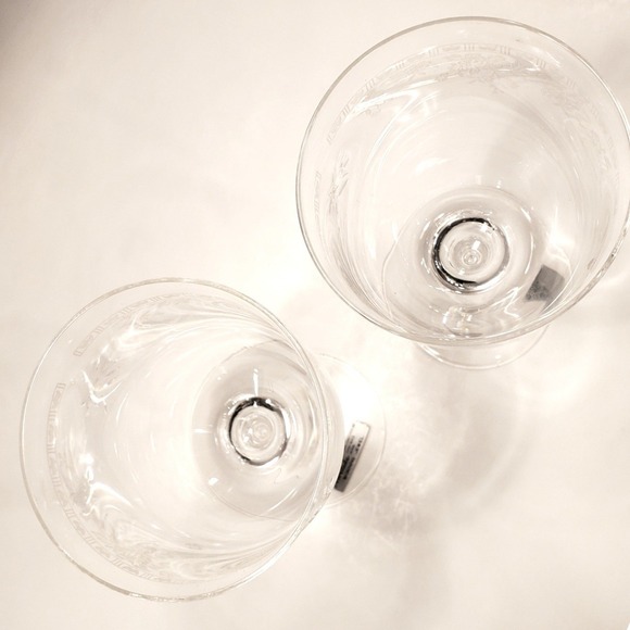 2 Noritake Morning Jewel Champagne Glasses Vintage 80s Lead Crystal Flutes Toast - Picture 6 of 8